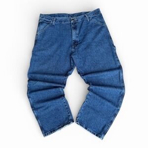 Wrangler Carpenter Jeans Mens 38x30 Medium Wash Denim Workwear 94LSWDV